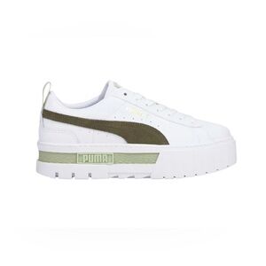 Puma - Woman’s Mayze 'White Dark Green Moss' Sneakers / Size 8.5